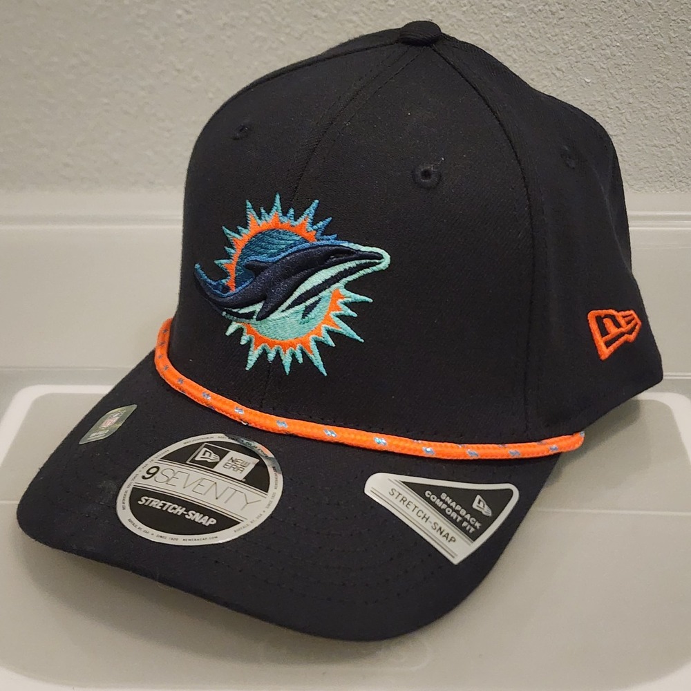 New Era 9SEVENTY Miami Dolphins NFL Rope Side Line Hat Adult Blue Snapback Cap